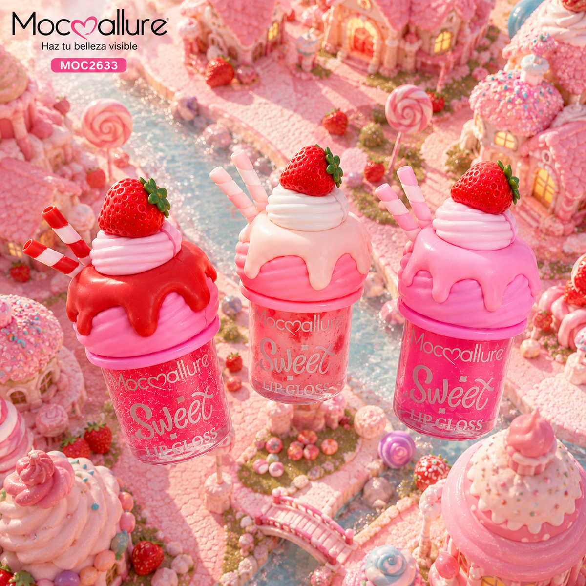 MOC2633 – Lip Gloss Strawberry Ice Cream 🍓🍦