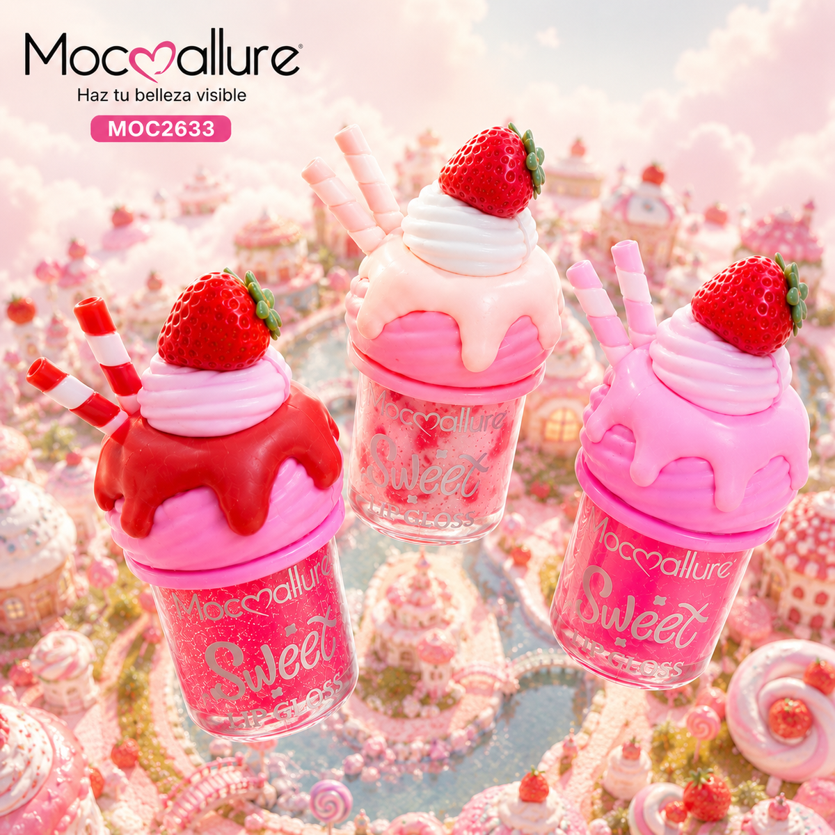 MOC2633 – Lip Gloss Strawberry Ice Cream 🍓🍦
