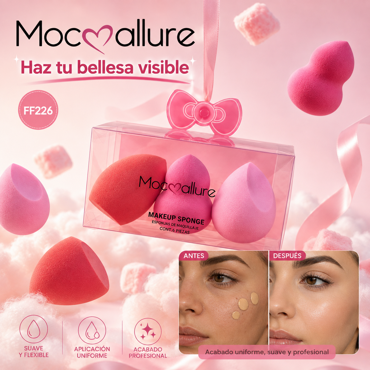 FF226 – Esponjas de Maquillaje MOCOALLURE 3 en 1