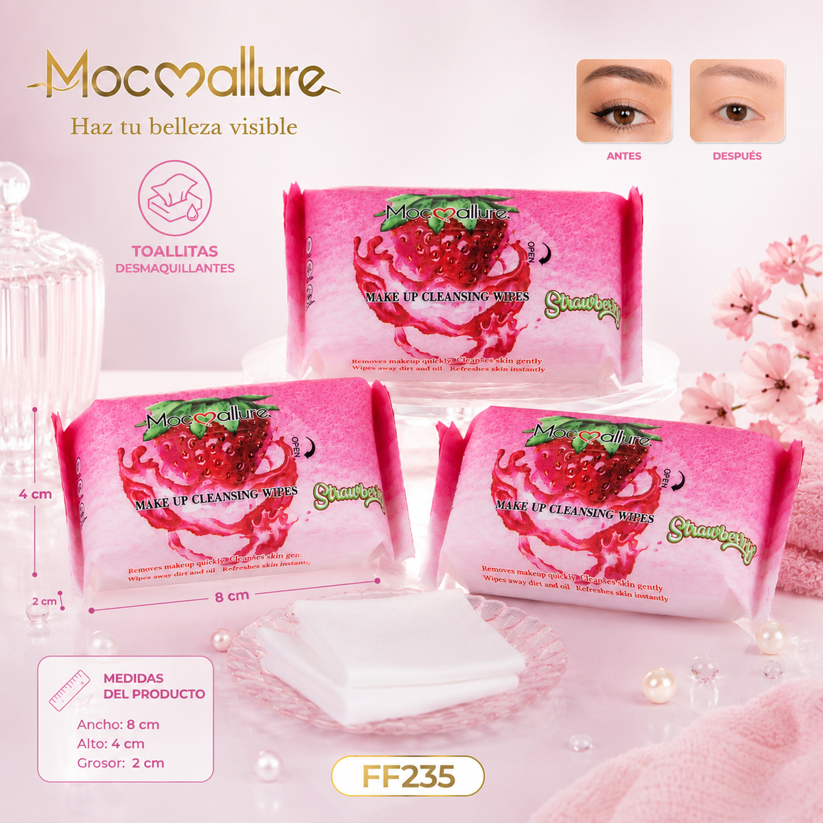 Toallitas desmaquillantes MOCOALLURE FF235 8 en 1