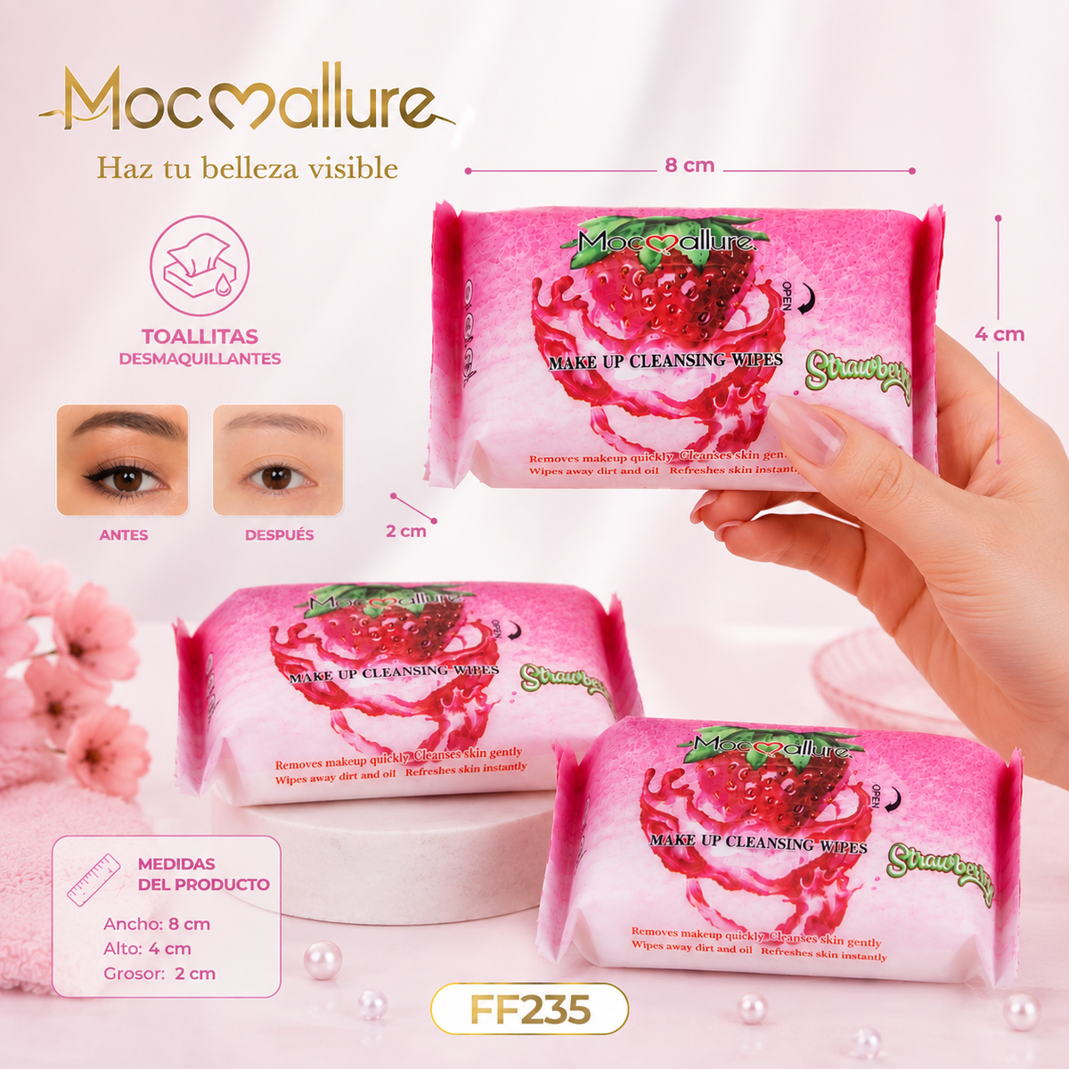 Toallitas desmaquillantes MOCOALLURE FF235 8 en 1
