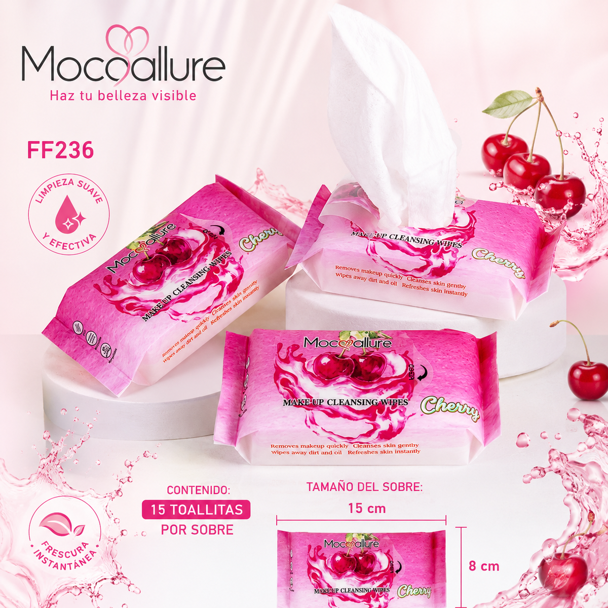 FF236 – Toallitas Desmaquillantes MOCOALLURE 🍒 8 en 1