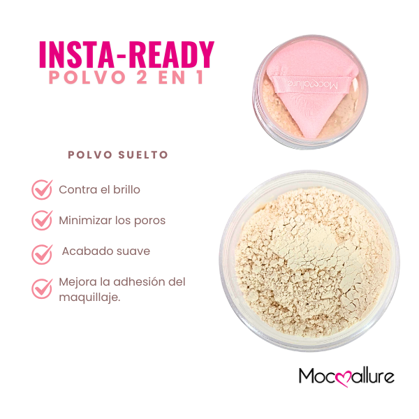 Insta-Ready Polvo 2 en 1 Efecto filtro - Borra poros y líneas finas de expresión