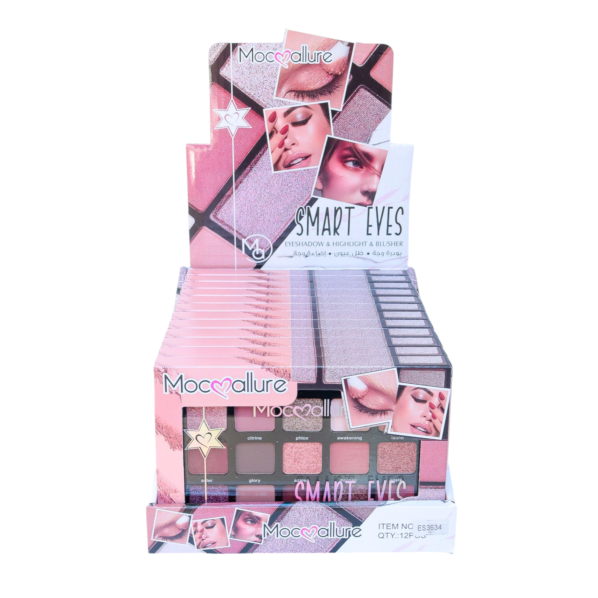 Paleta Multifuncional – Sombra de Ojos, Iluminador y Colorete 15 colores. Mocoallure