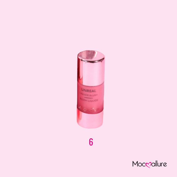 Rubor líquido dale color a tus mejillas, resistente al agua. 6 tonos. Mocoallure