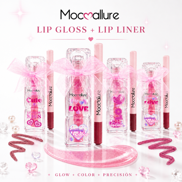 Set de Labios Mocoallure Princess | Lip Oil & Delineador de Corazón