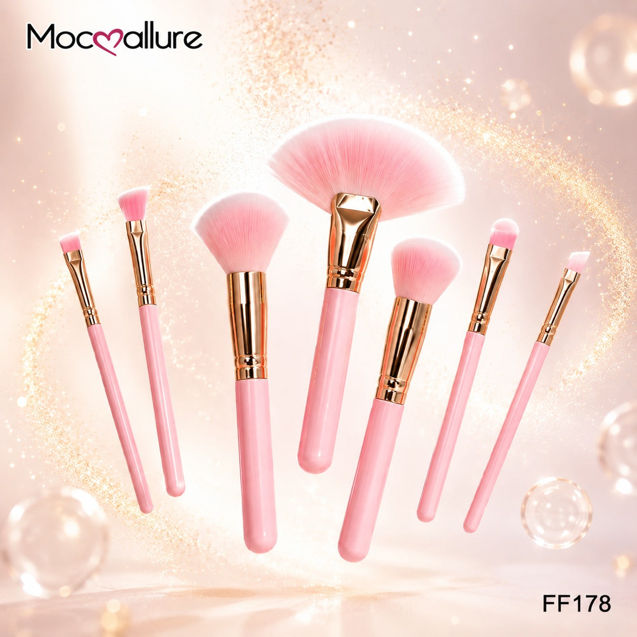 Juego de Brochas Rosas para Maquillaje Profesional Mocallure