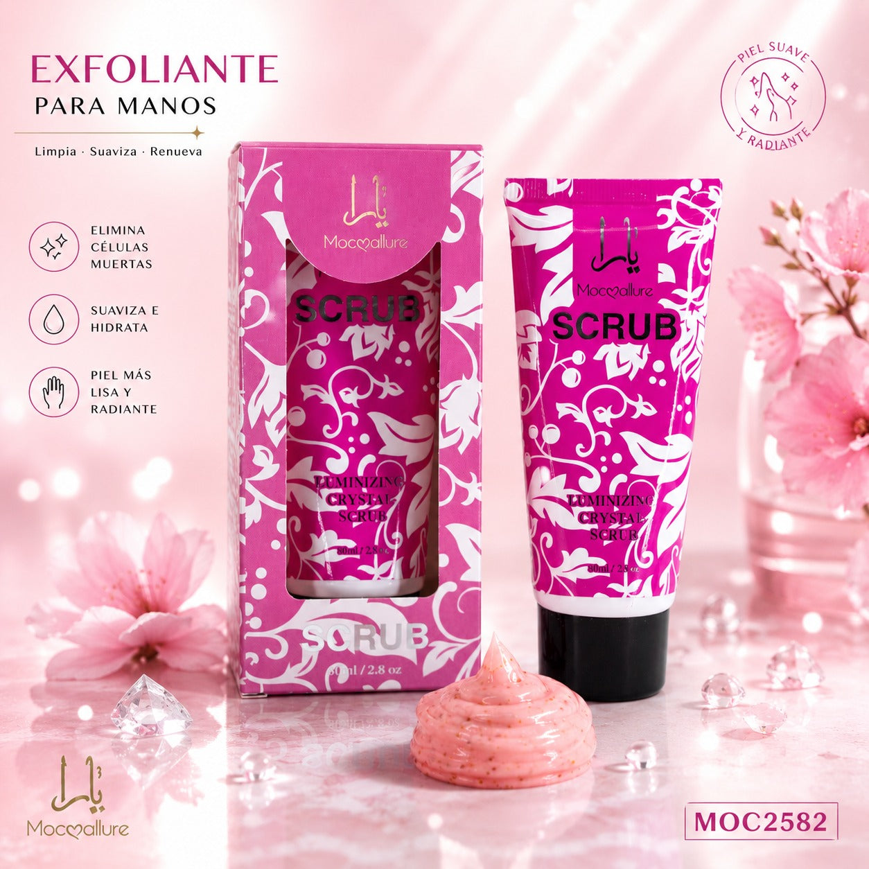 Scrub Exfoliante Hidratante  para Manos con fragancia de larga duración