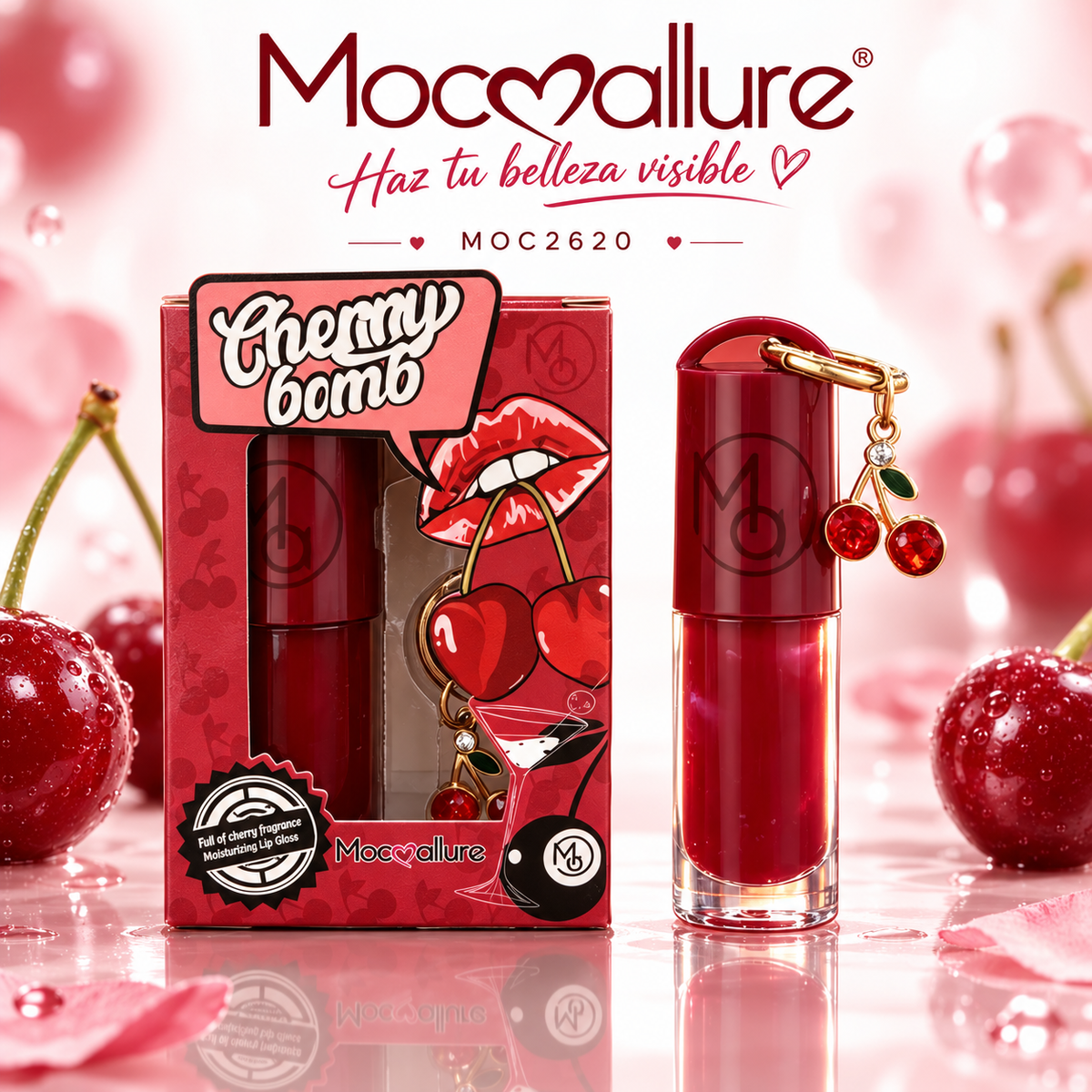 GLOSS+LLAVERO CEREZA MOC2697