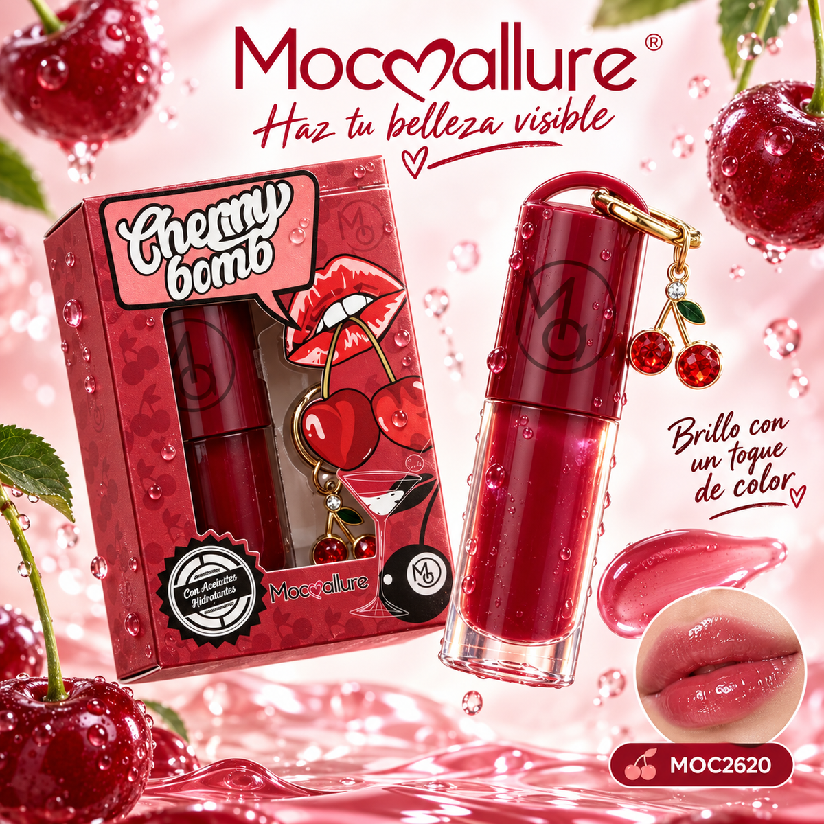 GLOSS+LLAVERO CEREZA MOC2697